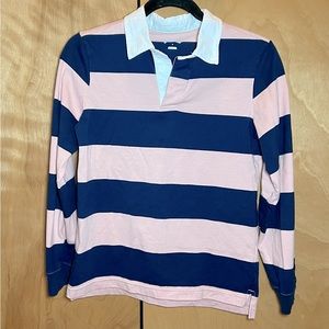 Art Class pink navy rugby long sleeve shirt medium
